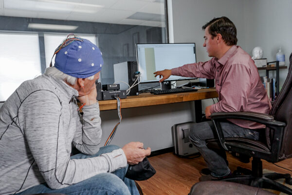 EEG scan with coaching client